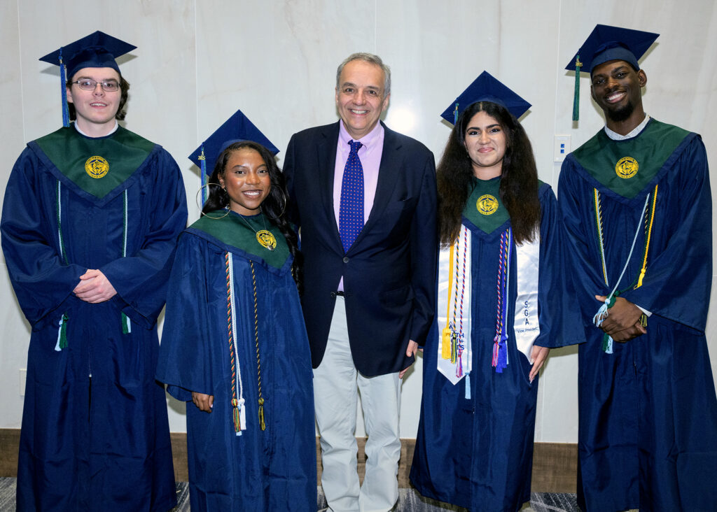 photos of graduates with 2025 commencement speaker Giuseppe “Seppy” Basili